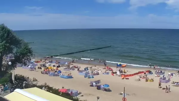 Kamera z widokiem na plażę i promenadę w Mielnie