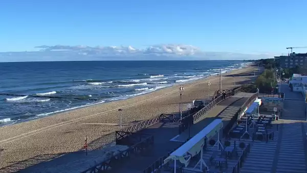 Kamera z widokiem na plażę i promenadę w Mielnie