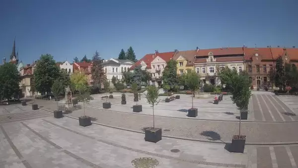 Widok z kamery na Myślenice – miasto powiatowe w woj. małopolskim.