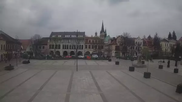 Widok z kamery na Myślenice – miasto powiatowe w woj. małopolskim.