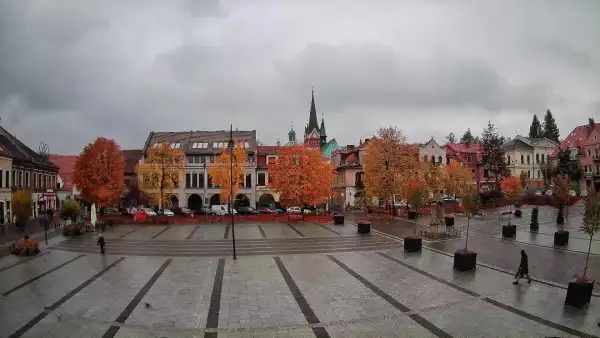 Widok z kamery na Myślenice – miasto powiatowe w woj. małopolskim.