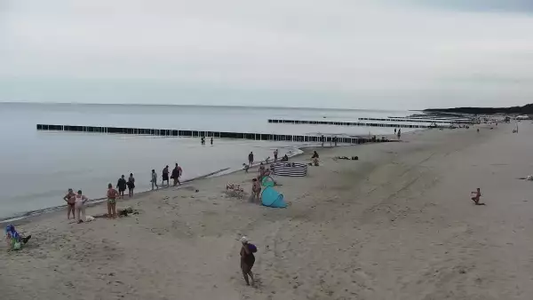 Widok z kamery na molo i plażę w Niechorzu - NOWOŚĆ