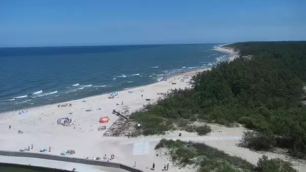 Kamera z widokiem na plażę w Rowach woj. pomorskie.
