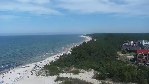 Kamera z widokiem na plażę w Rowach woj. pomorskie.