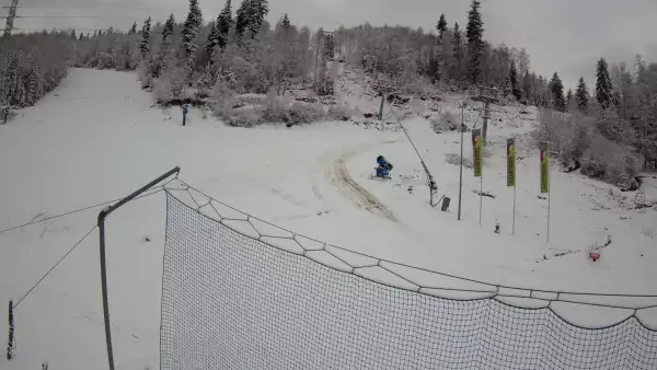 Widok na trasy zjazdowe w stacji narciarskiej Skolnity w Wiśle