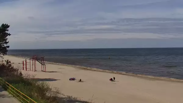 Stegna kamera bulwar, plaża i morze.