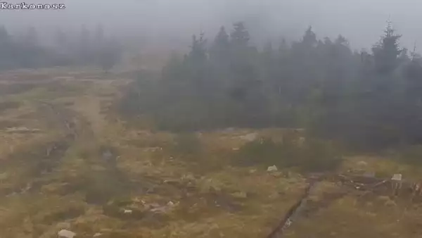 Obraz z górnej stacji Sudety Lift w Karkonoszach.