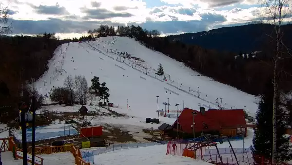 Widok z Kamery na stok narciarski Szczawnica Palenica