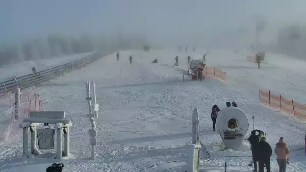 Widok z kamery na Hali Skrzyczeńskiej