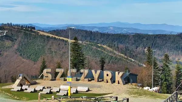 Widok z kamery na Hali Skrzyczeńskiej