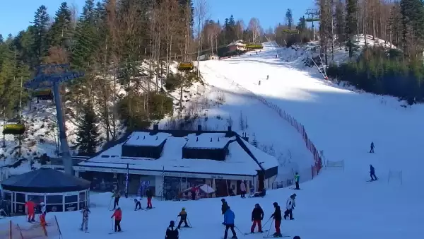 Widok z dolnej stacji Szczyrk Mountain Resort w Solisku