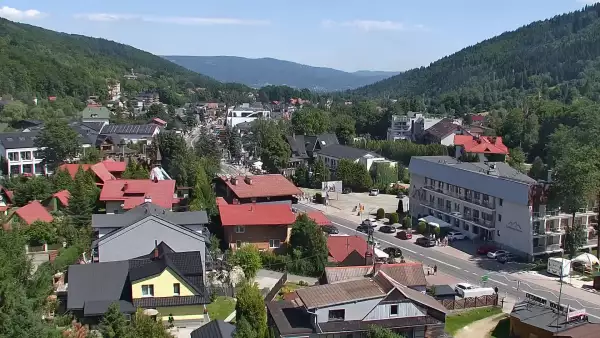 SZCZYRK - widok z kamery na deptak w Szczyrku