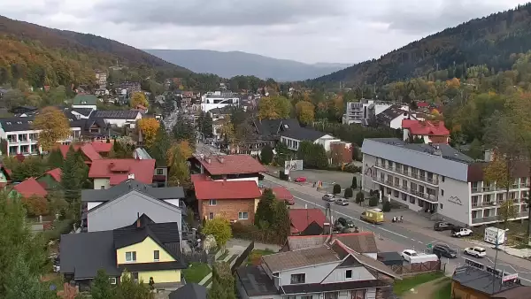 SZCZYRK - widok z kamery na deptak w Szczyrku