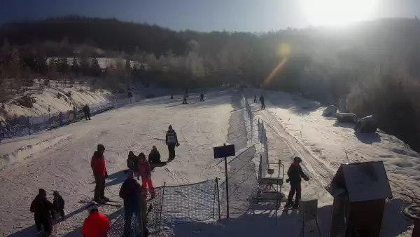 Warunki na stacji narciarskiej Szklana Góra w Harbutowicach.