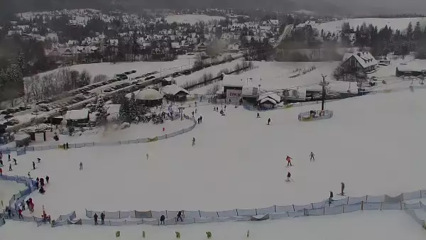 Widok na panoramę gór ze stacji narciarskiej Polana Szymoszkowa