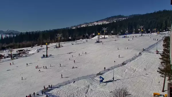 Widok na panoramę gór ze stacji narciarskiej Polana Szymoszkowa