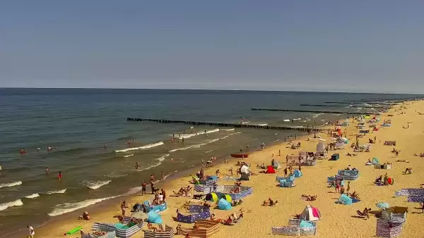 Kamera z widokiem na plażę i morze w Trzęsaczu - Powiat Gryficki