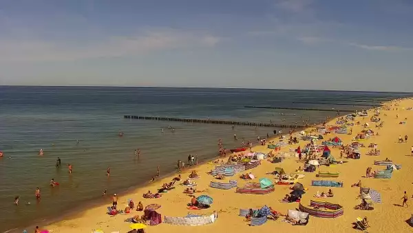 Kamera z widokiem na plażę i morze w Trzęsaczu - Powiat Gryficki