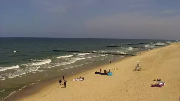 Kamera z widokiem na plażę i morze w Trzęsaczu - Powiat Gryficki