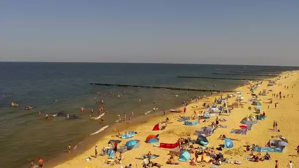 Kamera z widokiem na plażę i morze w Trzęsaczu - Powiat Gryficki
