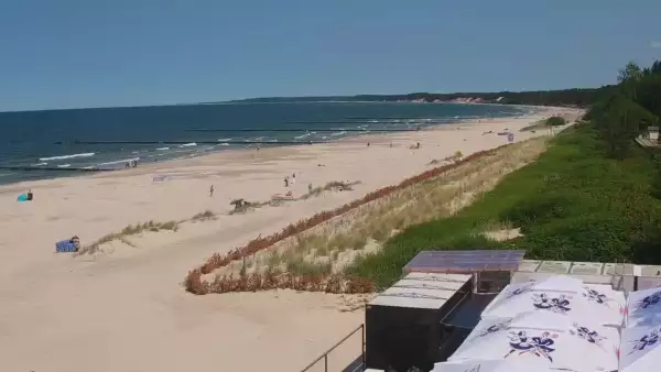 Obraz na żywo z plaży w Ustce, nadmorską promenadę i punkt widokowy