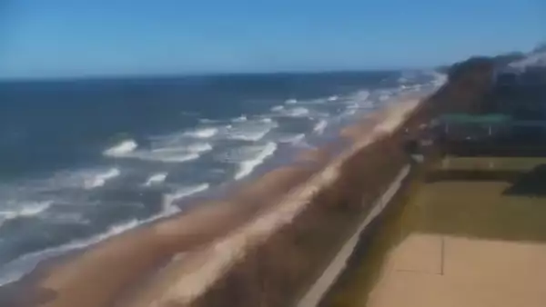 Ustronie Morskie widok z kamery na plażę