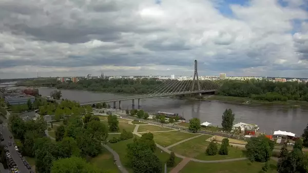 Obraz live z widokiem na Most Świętokrzyski w Warszawie. Zerknij na inne kamery.