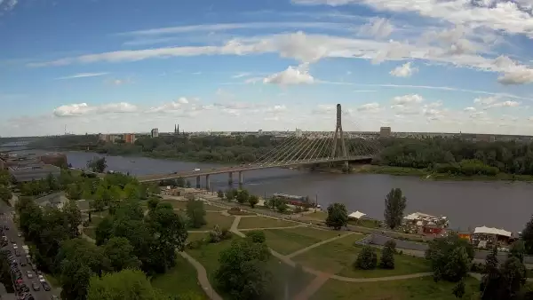 Obraz live z widokiem na Most Świętokrzyski w Warszawie. Zerknij na inne kamery.