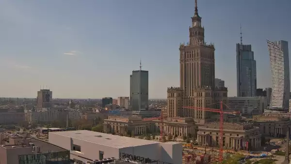 Obraz na Pałac Kultury i Nauki w Warszawie na żywo