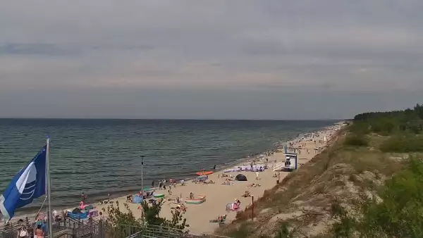 Łazy - widok na plażę w obrotowej kamery