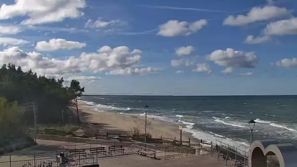 Łazy - widok na plażę w obrotowej kamery