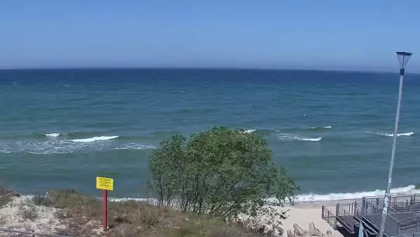 Łazy - widok na plażę w obrotowej kamery