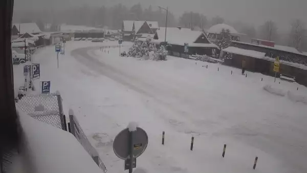 Widok na Wielką Krokiew z góry rozbiegu