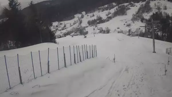 Widok z górnej stacji narciarskiej Wierchomla Toczek