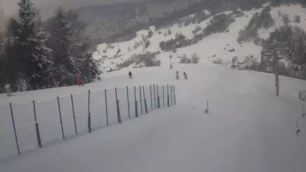 Widok z górnej stacji narciarskiej Wierchomla Toczek