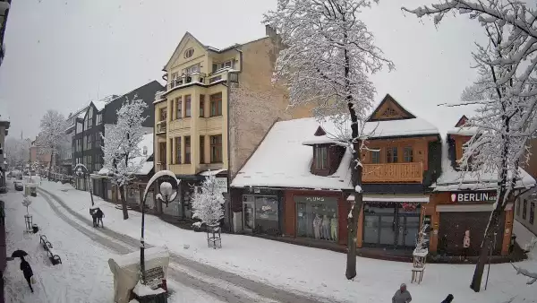 Widok z Kamery na Ulicę Krupówki w Zakopanem na żywo