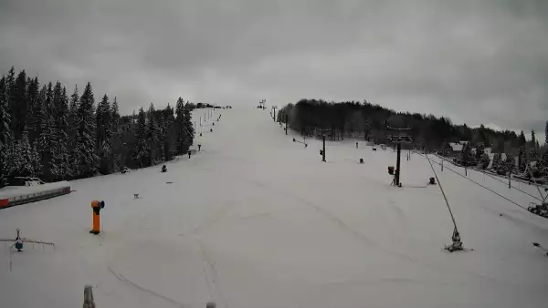 Złoty Groń w Istebnej - widok na trasy zjazdowe online.