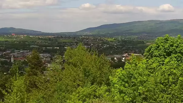 Widok z Kamery na panoramę Żywca i okolic.