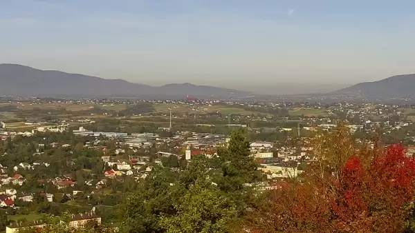 Widok z Kamery na panoramę Żywca i okolic.