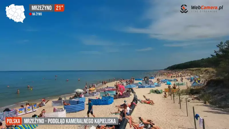 Widoki z kamer na 50 najpiękniejszych plaż w Polsce.