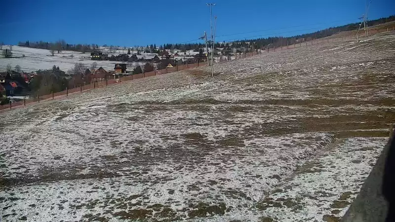 Widok na trasy narciarskie na Słowacji. Online prosto z ośrodka Bachledka