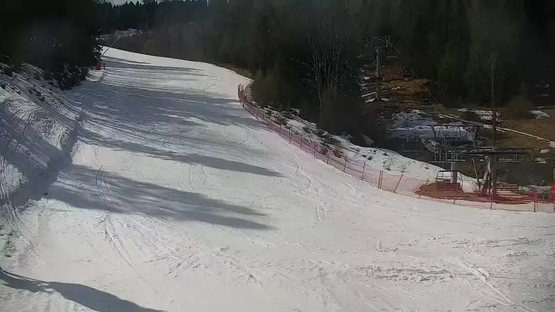 Widok na trasy narciarskie na Słowacji. Online prosto z ośrodka Bachledka - Jezersko