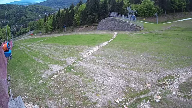 Widok z kamer na trasy narciarskie Beskid Sport Arena w Szczyrku