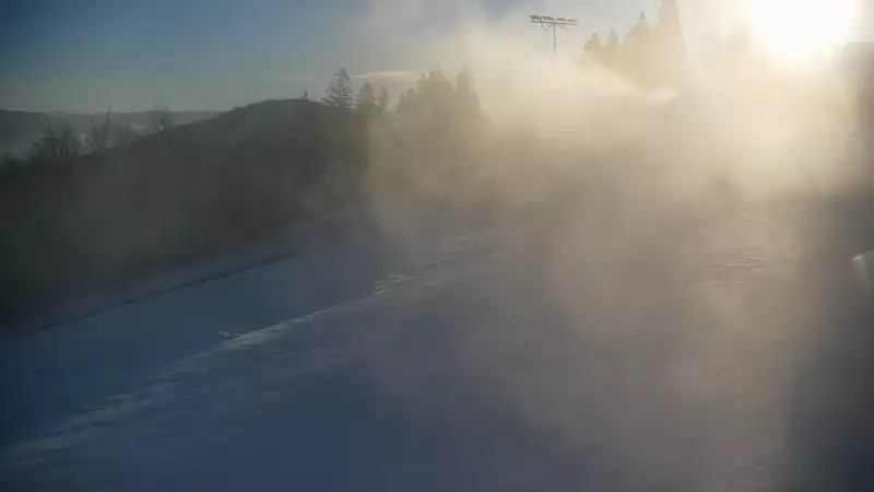 Widok z Kamery górną stację kolei linowej w Beskid Sport Arena.