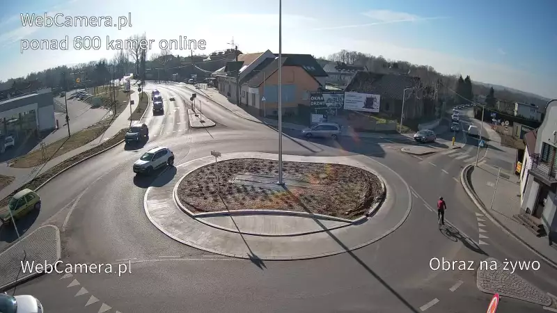 Widok z Kamery na rondo na żywo Hałcnów