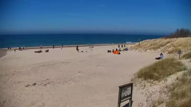 Widok z Kamery na plażę w Bobolinie