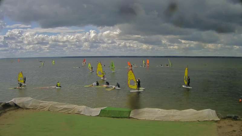 Kamera na żywo z widokiem na szkołę windsurfingu.