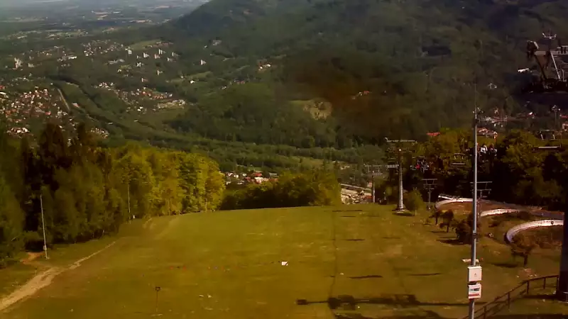 Ustroń - widok na stok Czantoria