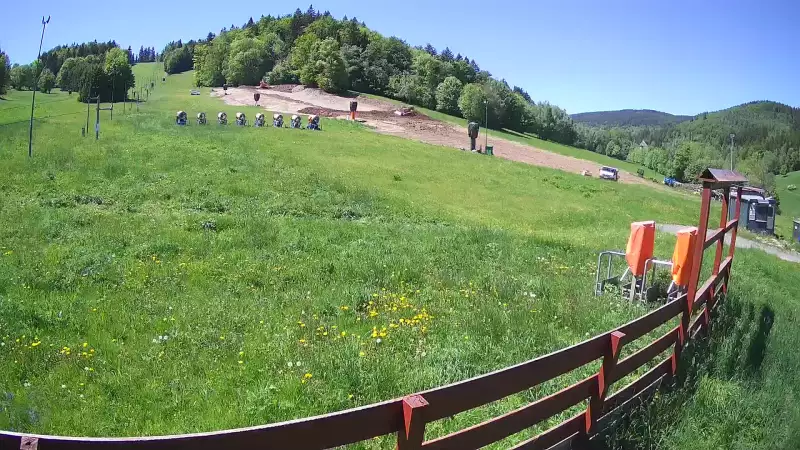 Kamera prezentuje obraz na stok Czarnów ski