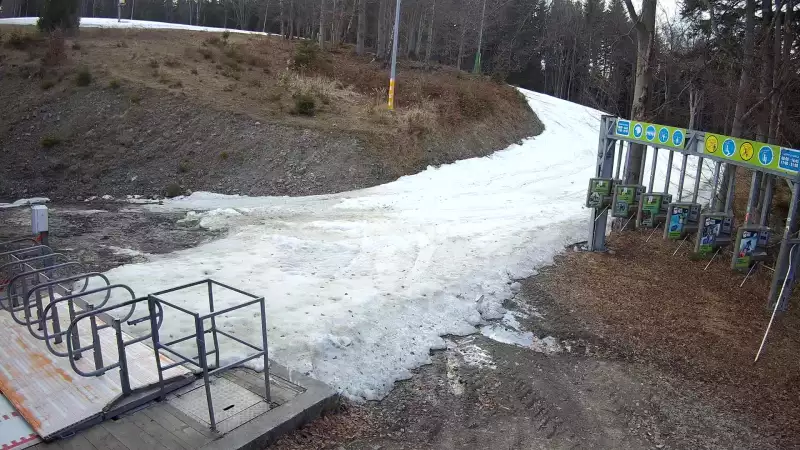 Czarny Groń - widok na stok pośredni